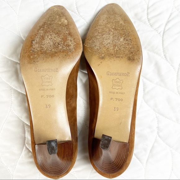 Vintage Giampero P. - Brown Italian‎ Leather Pumps - Sz. 8.5 - Picture 5 of 8